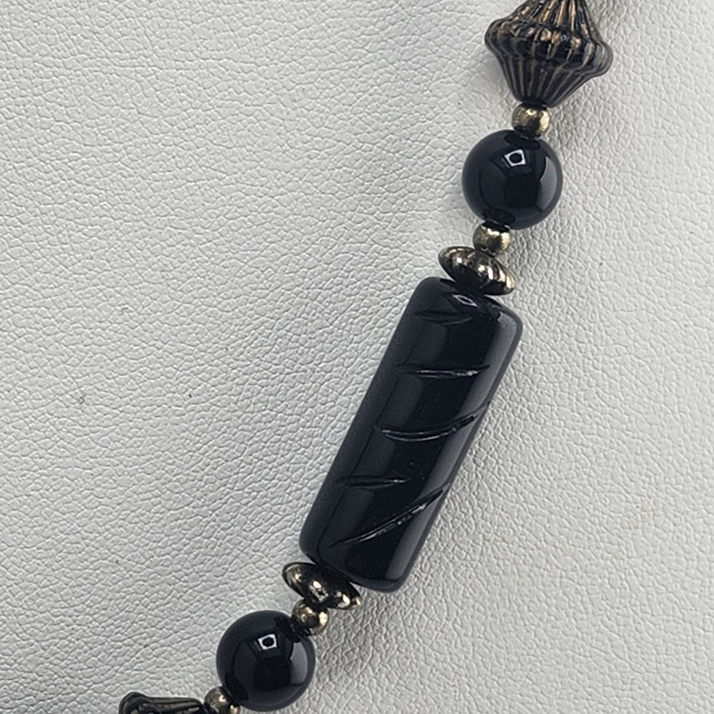 Vintage Black Bead‎ Choker Necklace - Picture 3 of 6